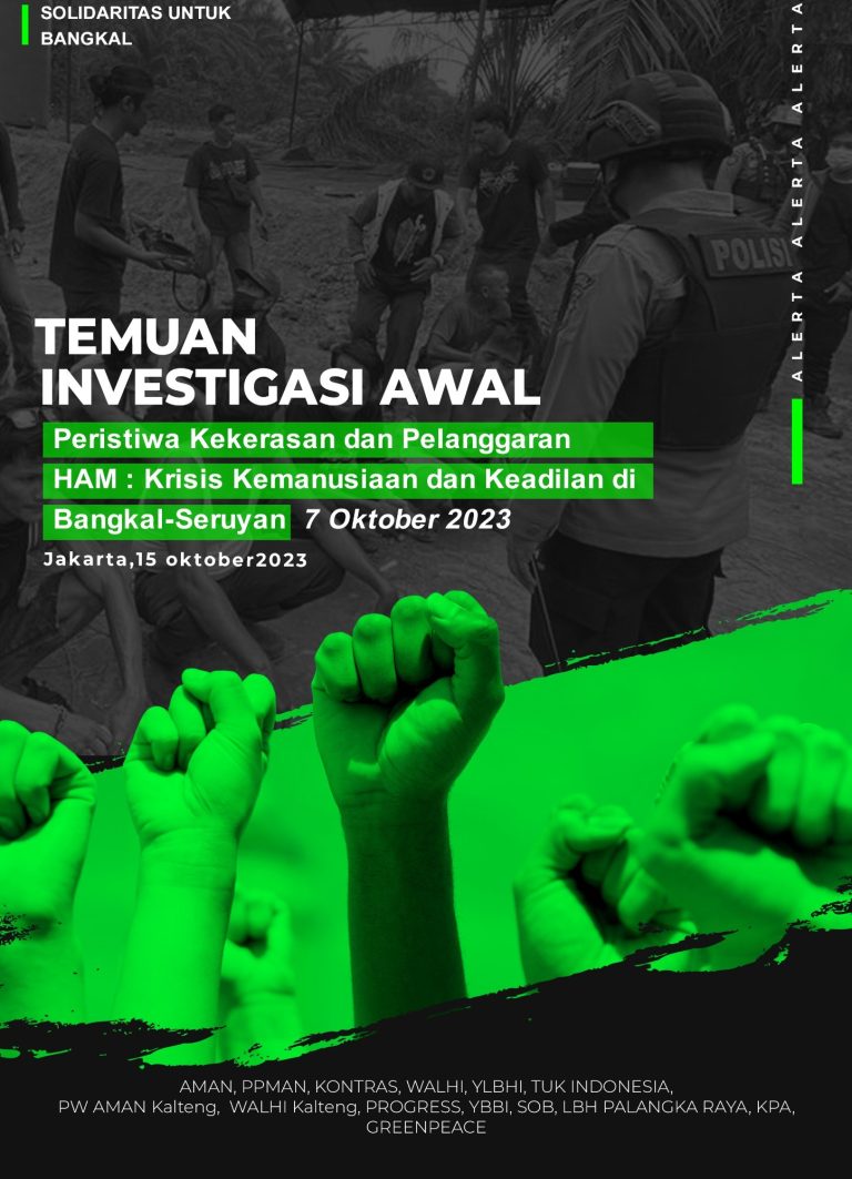 Temuan Awal Peristiwa Kekerasan dan Pelanggaran HAM di Bangkal